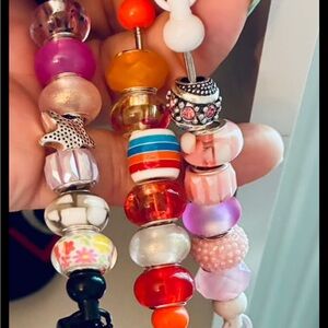 Colorful Beaded Charm Badge Holders
